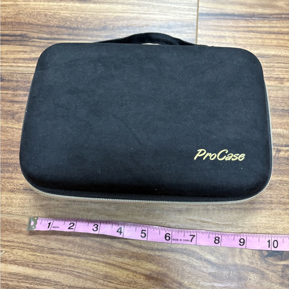 ProCase hard black jewelry travel case, multiple compartments for storage, new